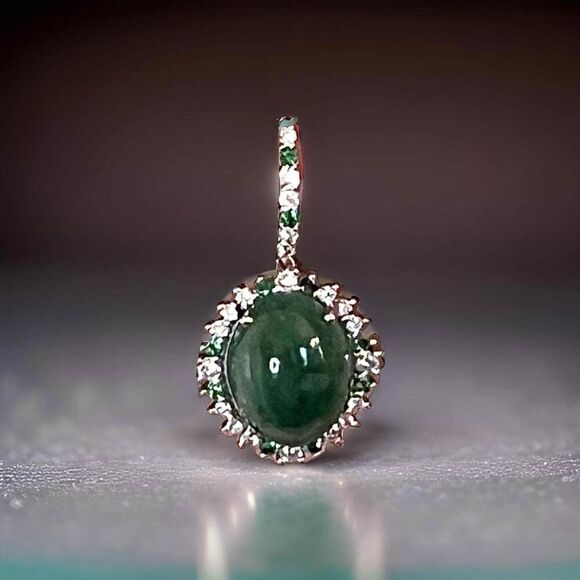 Garnet Tsavorite & Diamond Earrings 14k WG 22.44 TCW Certified $6,950 311038 - Picture 5 of 12